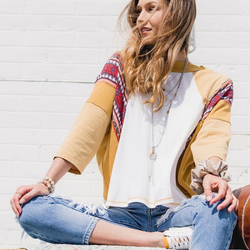 Buckle Gimmicks Pieced Boxy Thermal Top